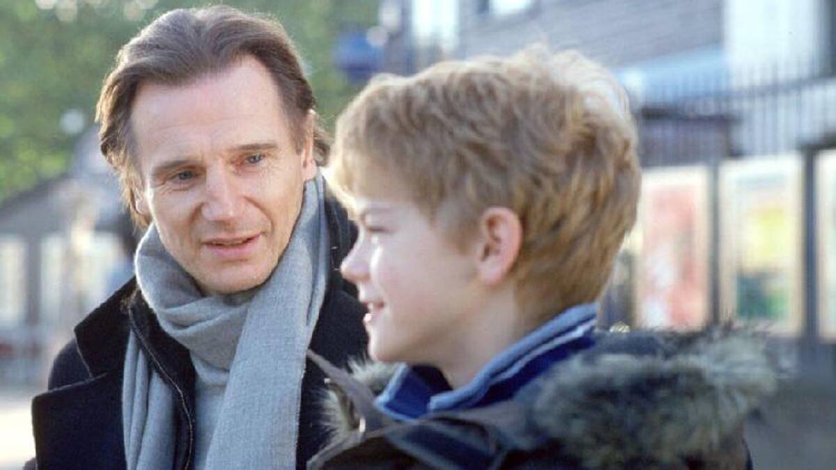 FATHERLY ADVICE: Daniel (Liam Neeson) provides some lessons in life for his stepson Sam (Thomas Sangster).