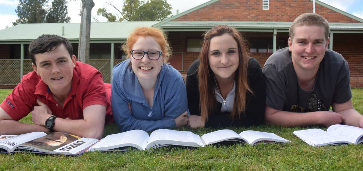 Year 12 students James Trotter, Rosie George, Tammie Pye and Rhys Smith from Boorowa Central School are all busy studying for their HSC exams that kick off today. 
