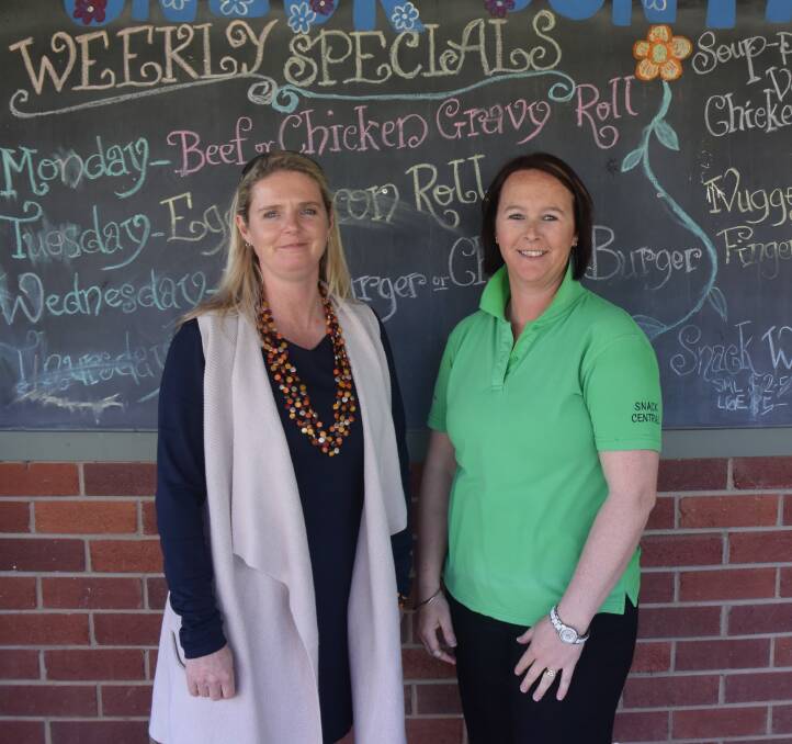Boorowa Central School Principal Paula Hambly with Canteen Manager Sam Pye. The canteen has received funding to make more healthy alternatives for students. 