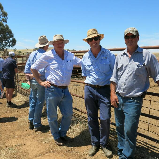 Left to right - Angus Coles, Chief Steward of the Boorowa Commercial Cattle Competition, Tom Corkhill, one of the major sponsors, and Chris Braid. 
