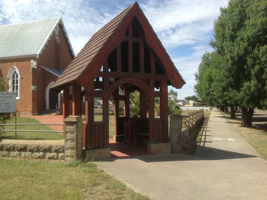 The iconic lych gate at St John’s Anglican Church, Boorowa. Restoration work is badly needed to ensure its preservation.