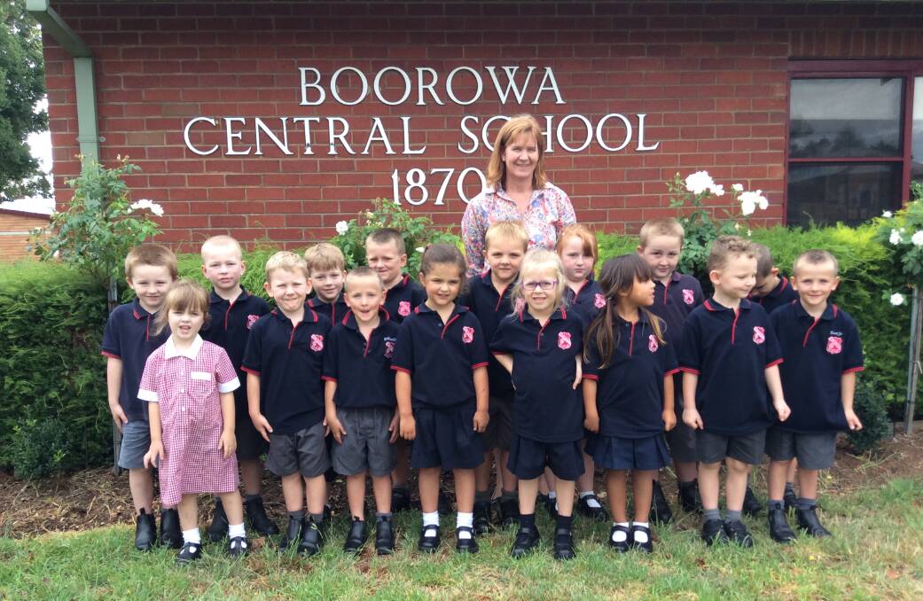 The Boorowa Central School Kindergarten class of 2017 have started their schooling life with their teacher Mrs Peta Proudford. 