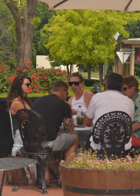 Both locals and visitors alike have been able to take advantage of the warmer weather and eating alfresco around Boorowa. Photo by John Snelling. 
