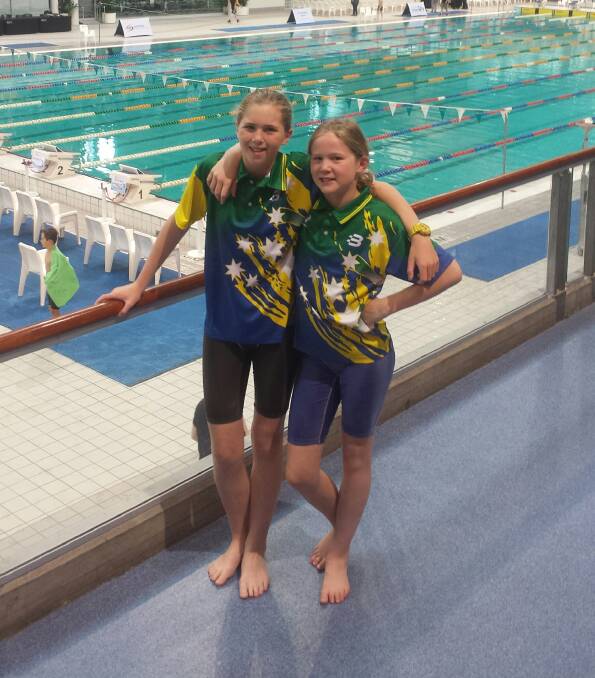 Stephanie and Isabella Piper at Sydney Olympic Aquatic Centre.