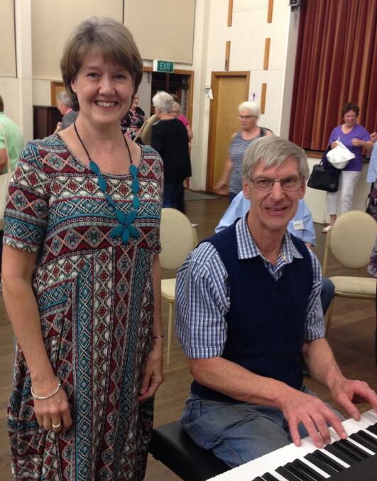 Soprano Julie O’Connor and accompanist Stewart Bruce at a recent Hilltops Choir rehearsal.