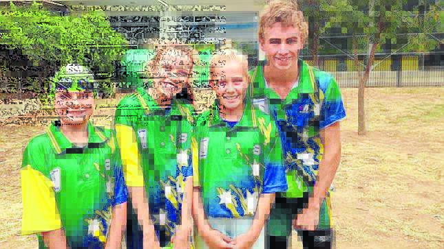 Majella McGrath, Marlie McIntosh, Claire Howlett and Brock Ritchie at the James Brophy Invitational Meet on Sunday.