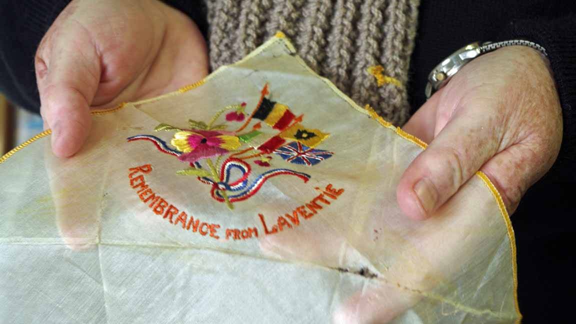 The silk handkerchief was purchased at a Boorowa antique shop in the 1970s.