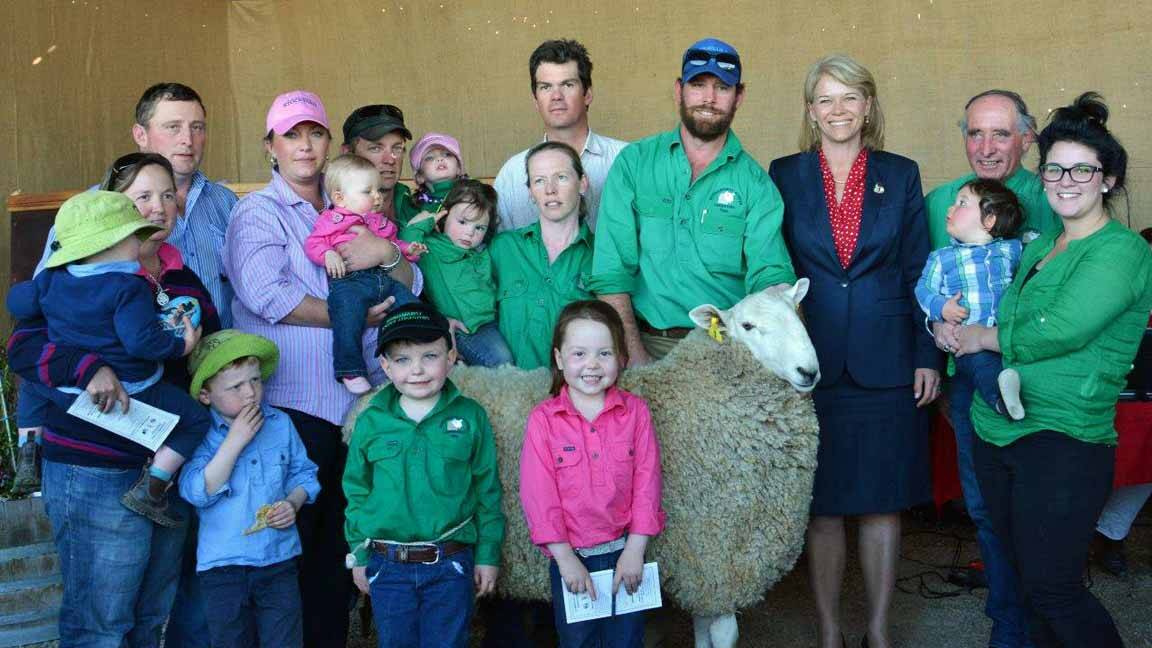 The Member for Burrinjuck Katrina Hodgkinson with the Corkhill clan. Photo SUPPLIED.