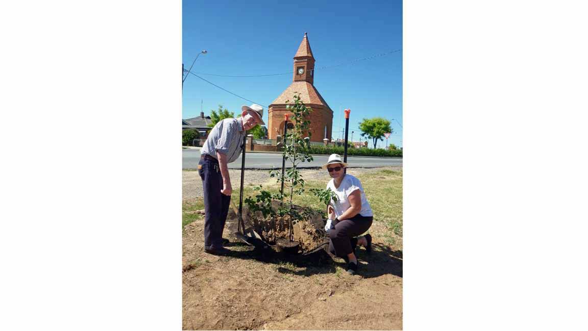 President of the Boorowa RSL Sub Branch, Ron Morgan, and Boorowa Mayor Wendy Tuckerman have been deeply involved in the re-development of Rotary s Dr Kelf Park. They are seen here at the tree planting day conducted early in the project.