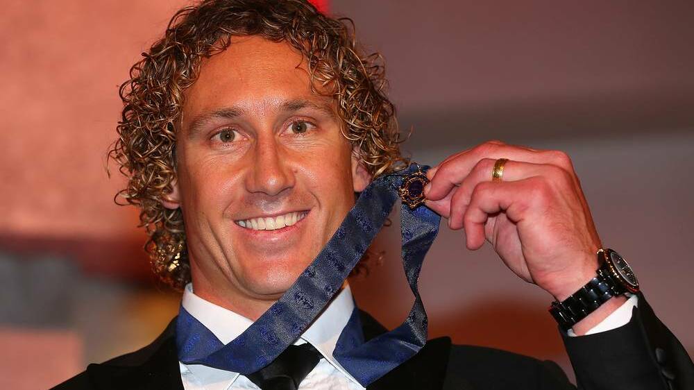Matt Priddis with the 2014 Brownlow Medal. Picture: GETTY IMAGES