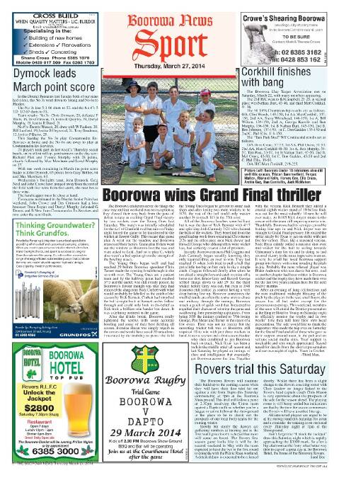 Boorowa News front and back pages 2014 | January - June
