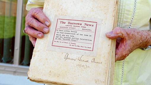 A book Cecily was given as a child by the then editor of the Boorowa news, celebrating its diamond jubilee. 