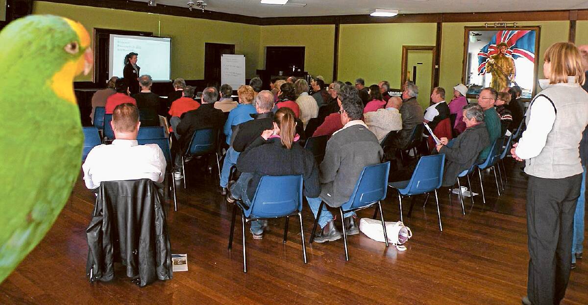 Fifty people packed into the Boorowa Ex-Services on Sunday to learn about monitoring and reporting birds.