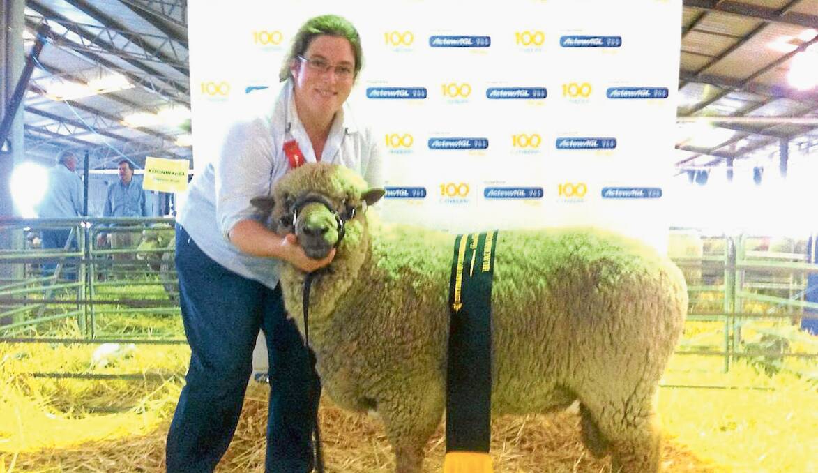 UP AND COMING: Melissa Henry with her Corriedale Grand Champion ram at the Royal Canberra Show.