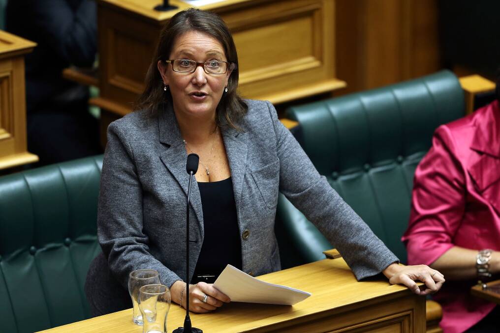Labour MP Moana Mackey speaks during the third reading and vote on the Marriage Equality Bill at Parliament House on April 17, 2013 in Wellington, New Zealand. Photo: Getty Images