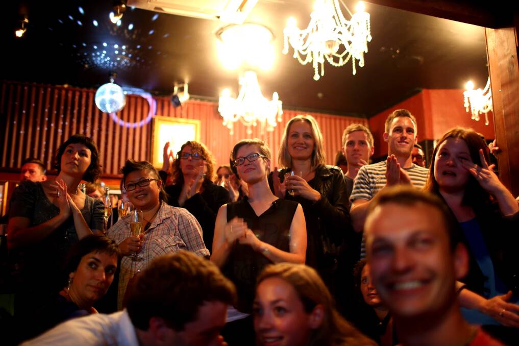 Celebrations begin at the Caluzzi Bar and Cabaret venue after New Zealand MP's gathered today to vote on the gay marriage bill. Photo: Getty Images