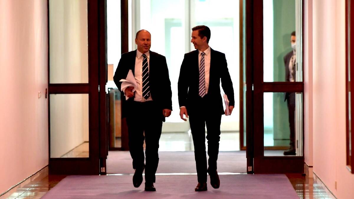 Treasuruer Josh Frydenberg and Finance Minister Simon Birmingham. Picture: Elesa Kurtz 