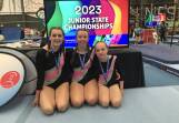 Anna Cockburn, Lara Rathjen and Claire Corkhill competed in Level 4 as part of the Western Region teams at the NSW State Gymnastic Championships in Rooty Hill.