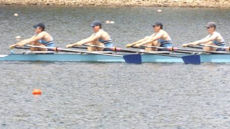 Harry Dymock and his crew in action taking out the NSW Independent Schools Rowing Championships.
