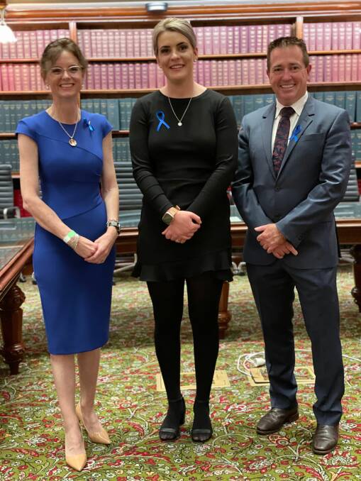 Member for Cootamundra Steph Cooke, Maddie Bott and Deputy Premier and Minister for Transport Paul Toole. Photo: Supplied