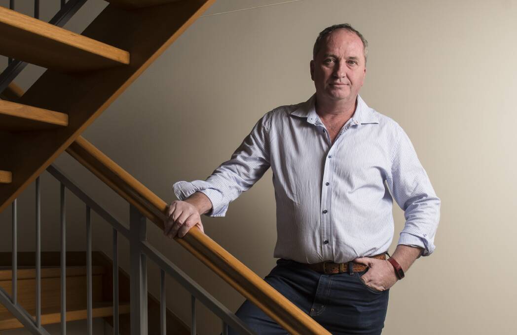 Barnaby Joyce at the residence that his friend has supplied rent free-in Armidale NSW. Photo: Peter Hardin