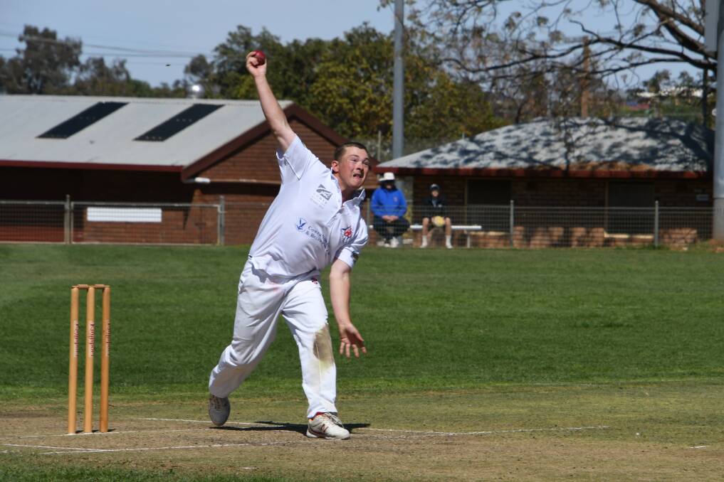 Josh Carmody, pictured above, was again the stand out bowler and batsman for Boorowa, taking 3/29 and hitting 69. Photo: Jenny Kingham