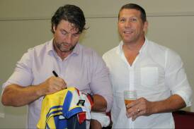 Nathan Hindmarsh and Bryan Fletcher are coming to Boorowa for a long lunch at the Boorowa Ex-Services Club.