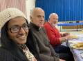 Guest speaker Sorubi Thavaratnam with Ron Hoile and Deacon Patrick Whale at Saturday night's combined churches' dinner. Sorubi spoke of her Christian faith and her work as a school counsellor. Photo contributed.
