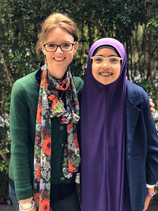 Member for Cootamundra Steph Cooke with Youth Taskforce member Khawlah Asmaa Albaf of Young.
