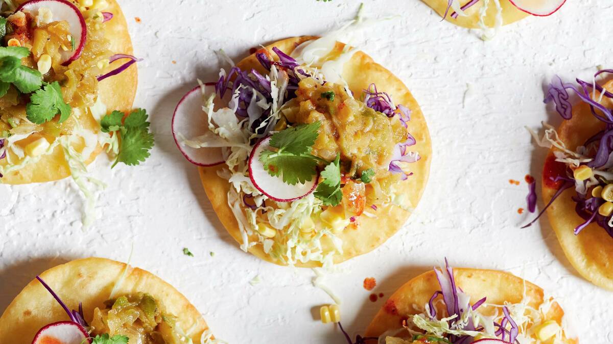 Charred tomatillo tostadas. Picture: Supplied