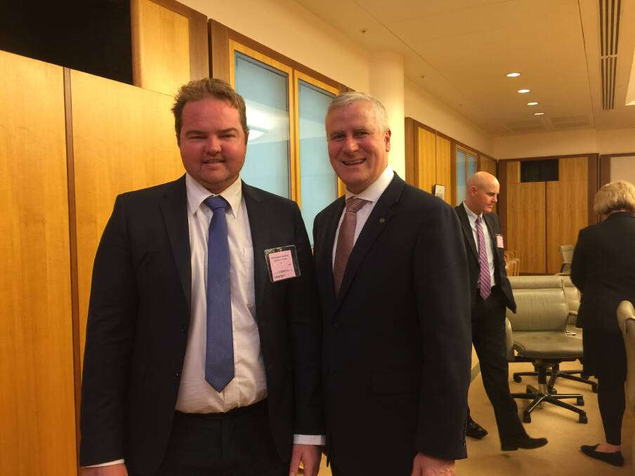 Highly respected: Hilltops Council general manager Anthony McMahon, pictured here in Canberra last year with Michael McCormack, is highly respected in the local government professional sector.