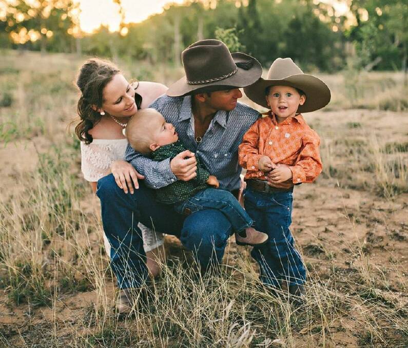 Luke and Colleen Angus and their two boys, Beau, 3 and Joel,14 months on their cattle property Plain Creek Station. Photo Credit: Vicki Miller Photography.