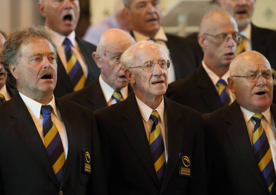 Some members of the Australian Rugby Choir at a recent Songs of Hope performance. In April they will perform at both Cowra and Boorowa.