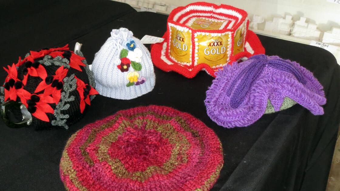 Just some of the very colourful and creative berets, beanies and tea cosies that have been entered into the competition throughout the years. 