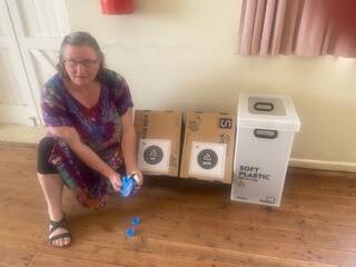 Parish Council member Kathy McLennan with some recycling materials. The St Johns Recycle Cafe will open on Tuesday, November 3.