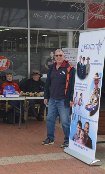 From left - Joan Birnie, Clive Sheppard and Phil Armitage out the front of IGA last week raising funds for Legacy Week 2017. Photo by John Snelling. 