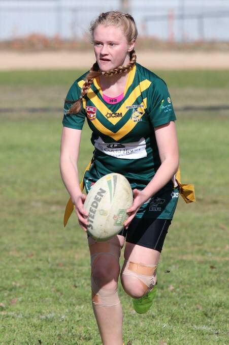 Amanda Noakes playing for the Boorowa Roverettes. Photo by Sharon Hinds. 