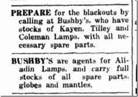 Clippings show advertisements and stories from decades ago. This ad for Bushby's appeared in the April 27, 1951 edition of the Boorowa News. 