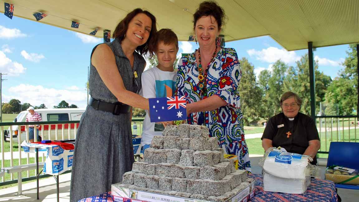 Gretel Killeen with Tom Merriman and Janene Hurley at the 2015 Australia Day awards. Gretel will be back this weekend. 