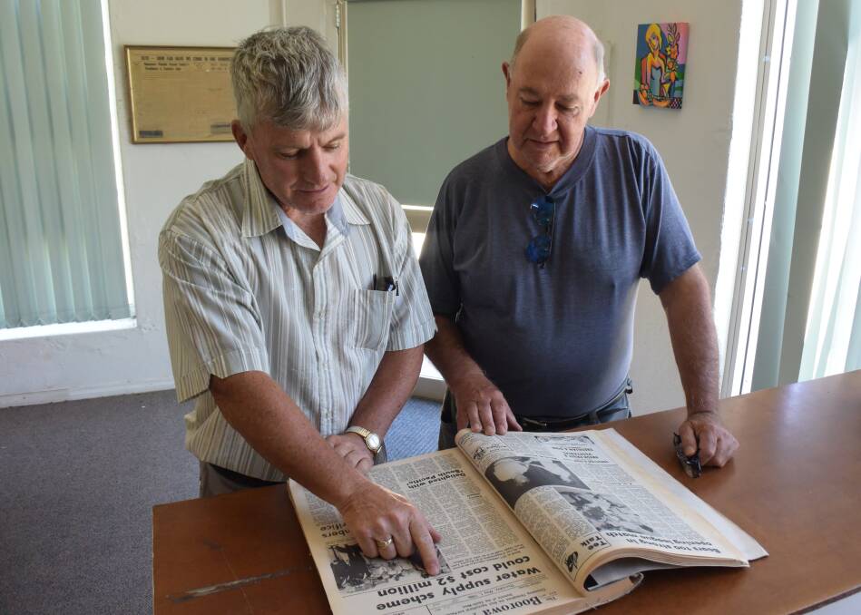 John Richens and Tony Porter from Murringo are calling for community help to find names and photos of WWI and WWII soldiers from the village. 