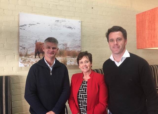 Hilltops Mayor, Councillor Brian Ingram, Labor candidate for Goulburn, Dr Ursula Stephens and NSW Shadow Minister for Water, Chris Minns MP. 