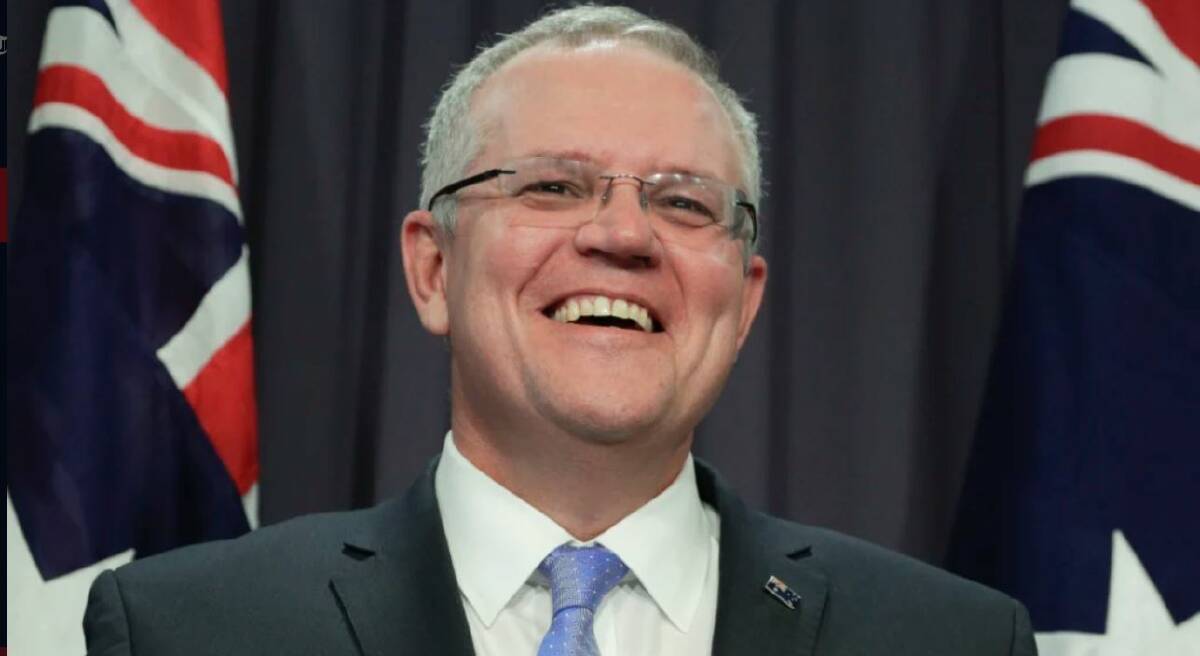 Prime Minister Scott Morrison has plenty of reasons to smile. Photo: Alex Ellinghausen