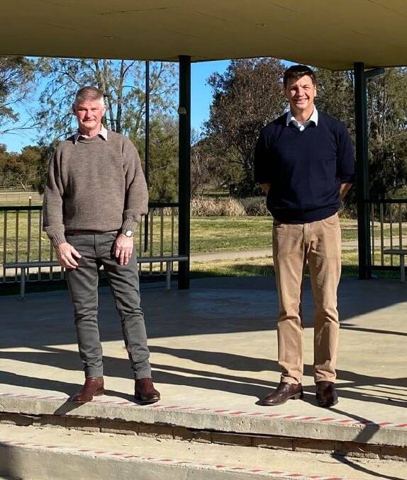 Hilltops Mayor, Councillor Brian Ingram with Member for Hume, Angus Taylor. 