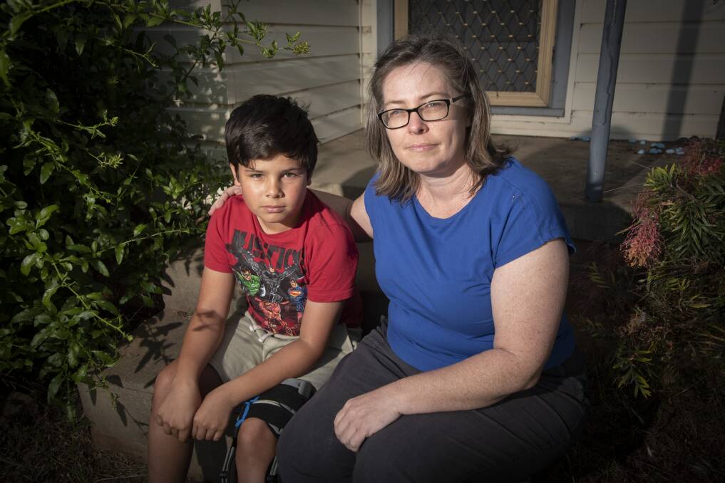 TOUGH TIMES: Joanne Stead has had to deal with several school shutdowns over the past couple of months, the latest of which affected nine-year-old Yulama. Photo: Peter Hardin