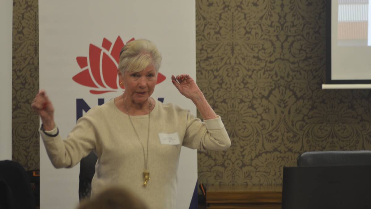 Chair of Export Council of Australia Dianne Tipping presents during the introduction to export seminar at Young Town Hall on Monday morning.