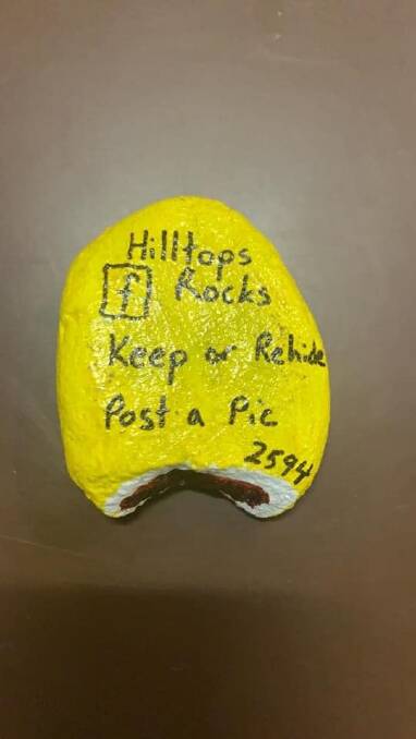 A rock found and posted on the Hilltops Rocks Facebook page. Photo: Facebook