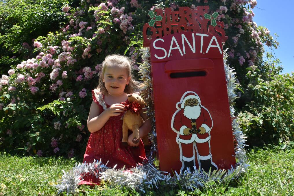 Sophee Hewitt is eager to send her letter to Santa using the special letter box that will be outside the Boorowa Police Station.