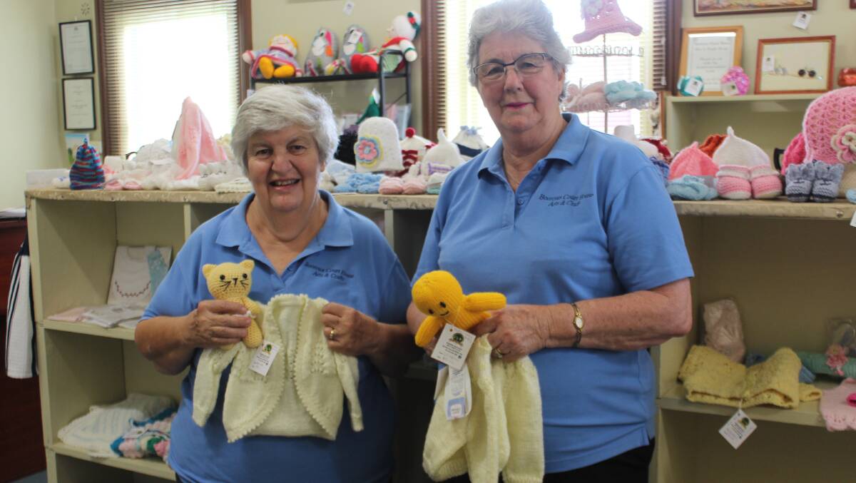 Silvia Pearsall and Lorna Spackman from the Boorowa Court House Arts & Crafts Co-op. 