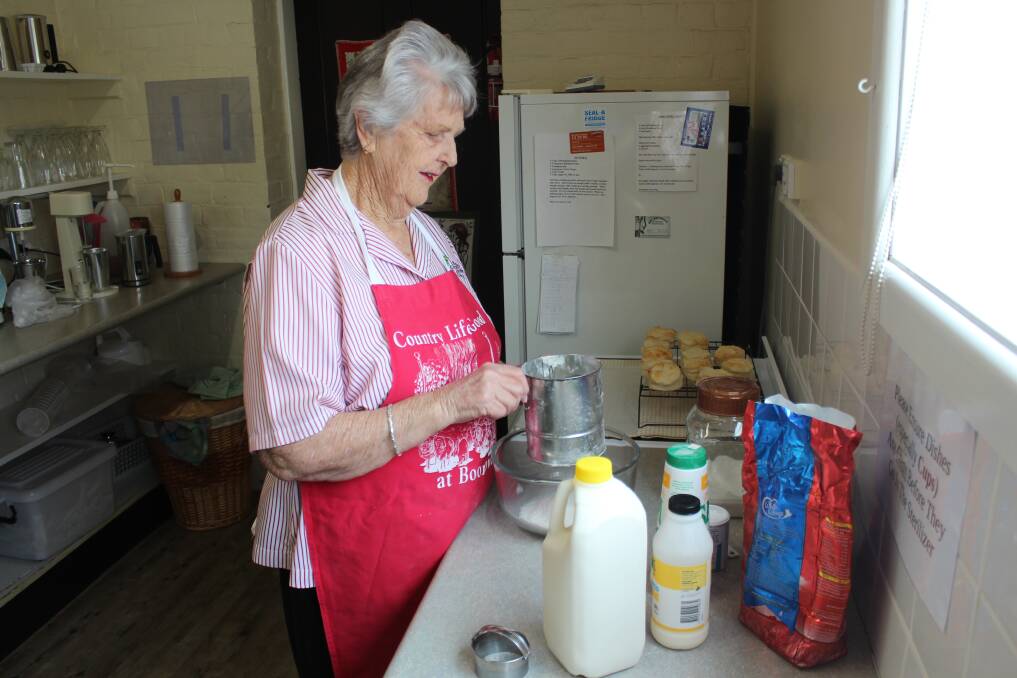 Dawn Barton gets to work on her next batch of scones, practicing for the Boorowa Show.