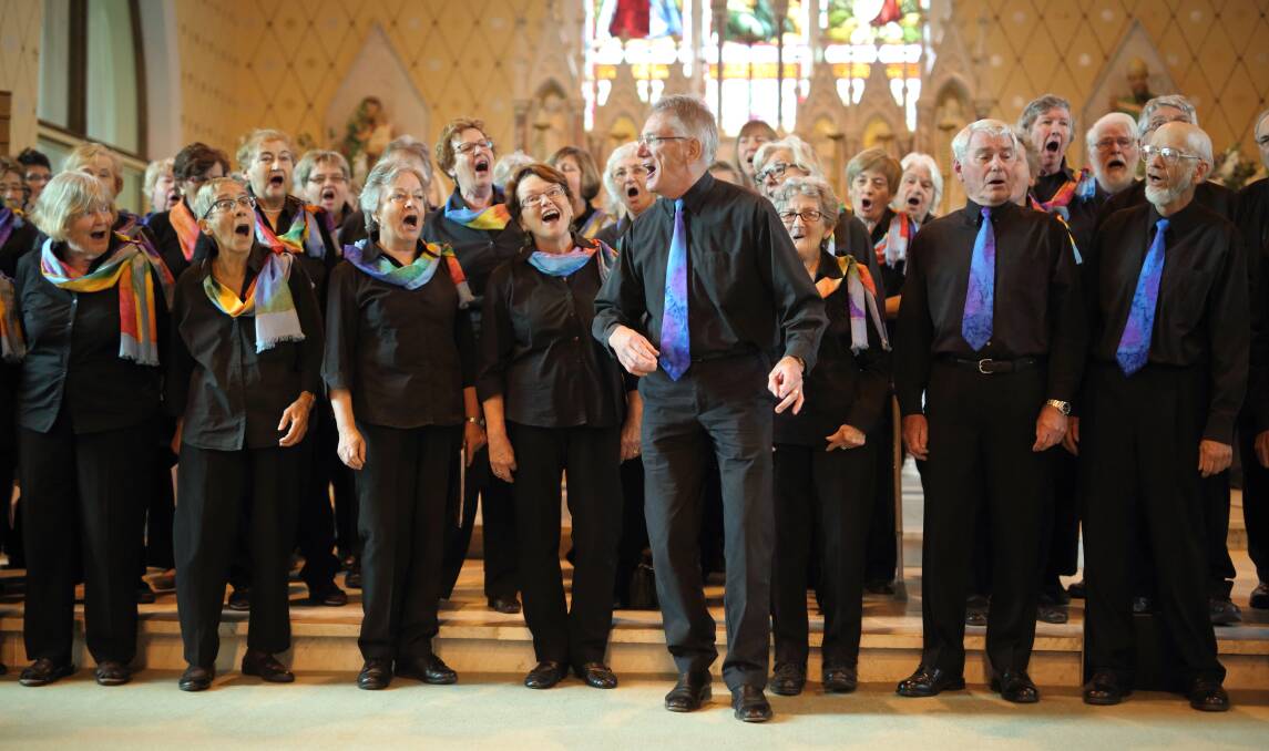 Brian Triglone leads the Gospel Folk Choir in one their items at last year’s Songs of Hope concert. The popular choir will be appearing again this year.